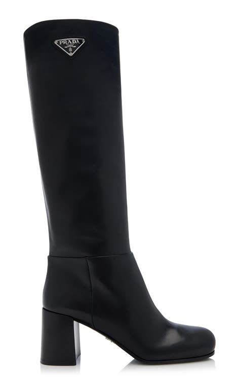 prada stivali|Leather Knee Boots By Prada .